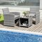 Costway 3 PCS Patio Furniture Set with Tempered Glass Coffee Table & Soft Seat Cushions Gray/Black/White